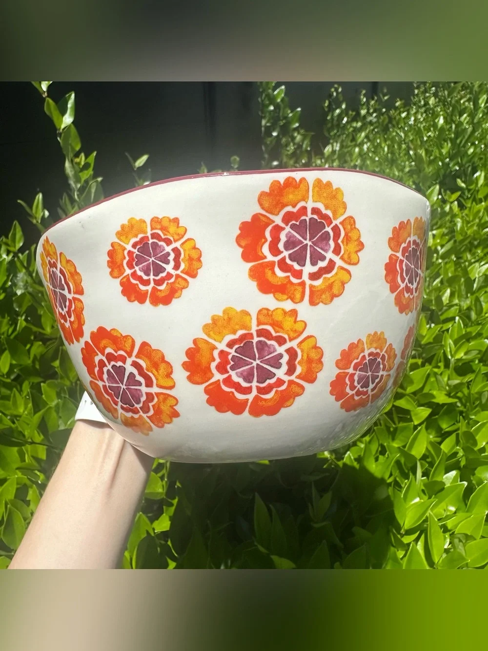 The Pioneer Woman Flea Market Floral Wavy Nesting Mixing Serving Bowl Orange